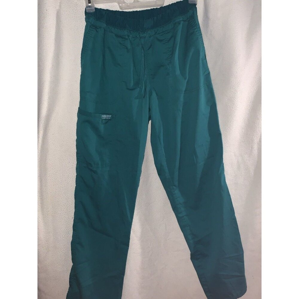 Unisex Cherokee Scrub Work Pants Nursing Attire Workwear Sz Medium M Cargo Green
